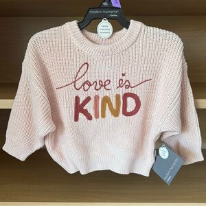 ✨$15✨NWT•Modern Moments•”Love is Kind” Sweater | Peach Blush | 12M